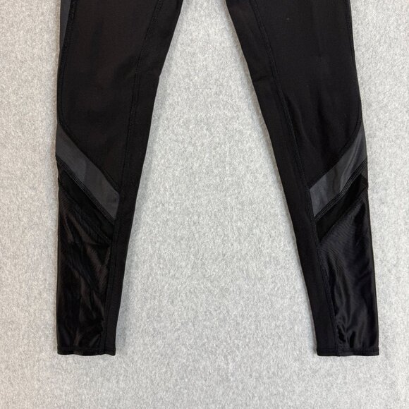 ALO Yoga Womens‎ Black Gray Leggings Sheer Mesh Panel Workout Gym Size Small - Picture 3 of 14